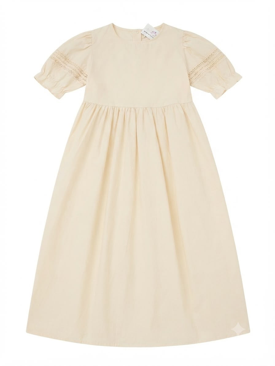 Vestido niña manga abullonada