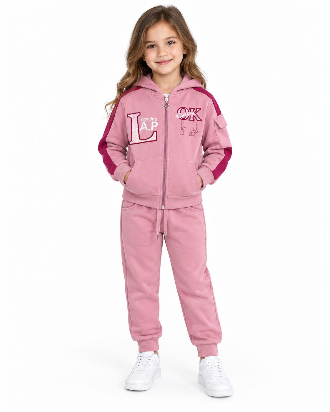 Set niña rosa con detalles contrastantes 💗