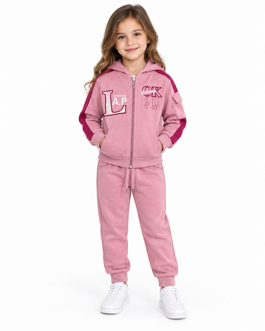 Set niña rosa con detalles contrastantes 💗