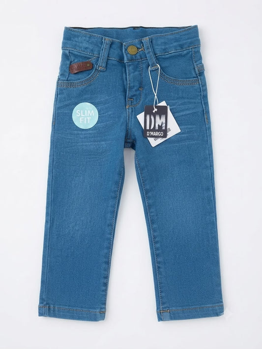 Pantalón niño mezclilla azul claro slim fit