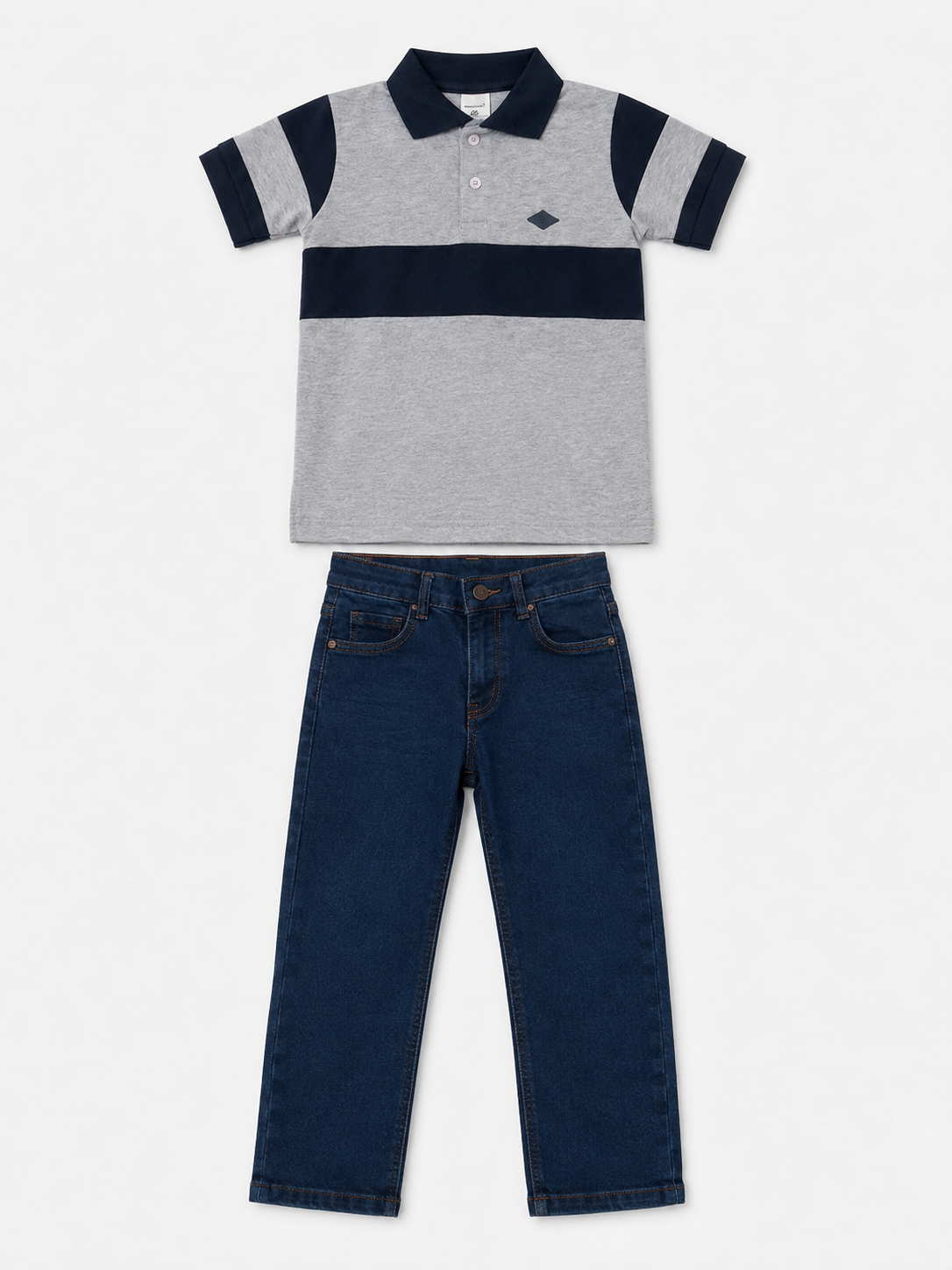 Set niño polo + pantalón de mezclilla