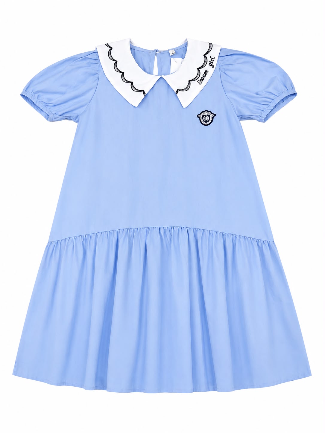 Vestido niña azul cielo con cuello Peter Pan