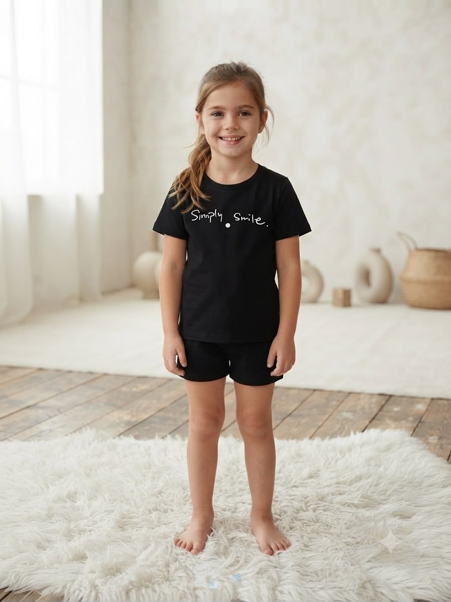Blusa niña simply smile negra