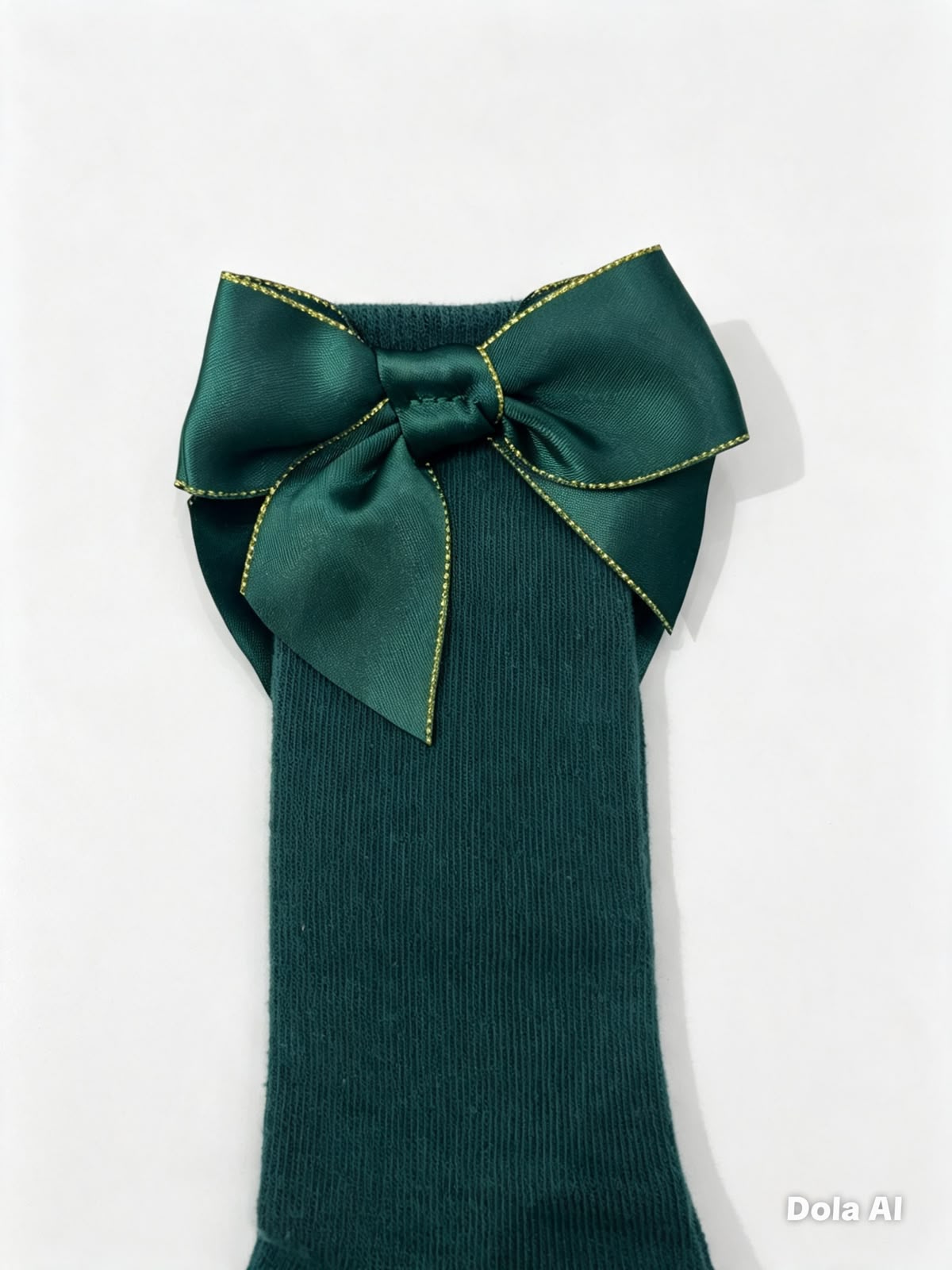 Calcetas niña con moño verde