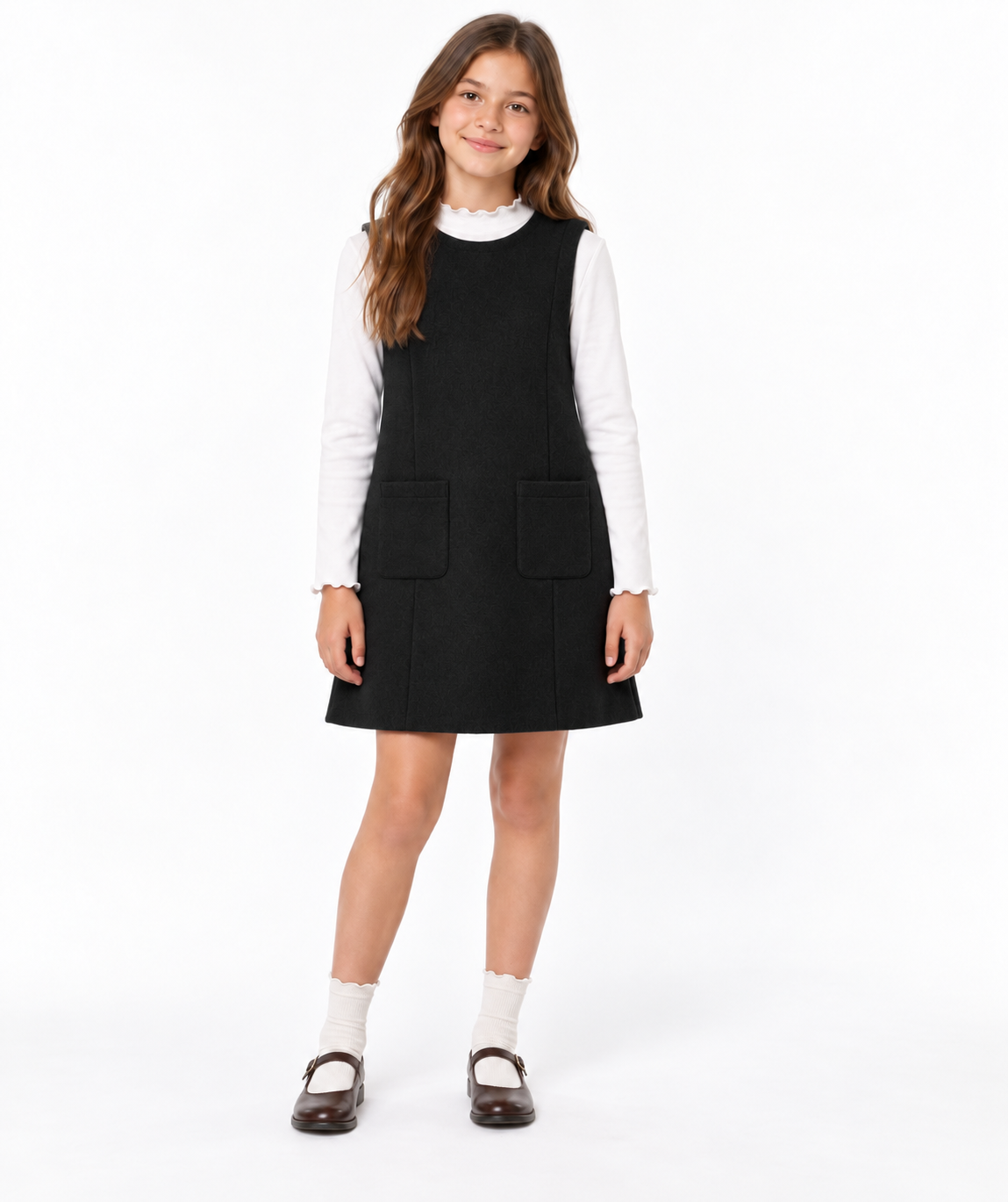 Set niña vestido con blusa manga larga