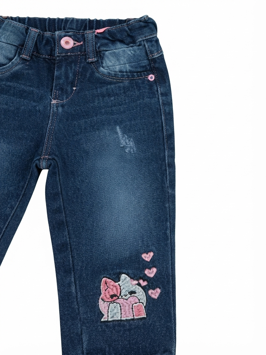 Pantalón Niña bordado gatito