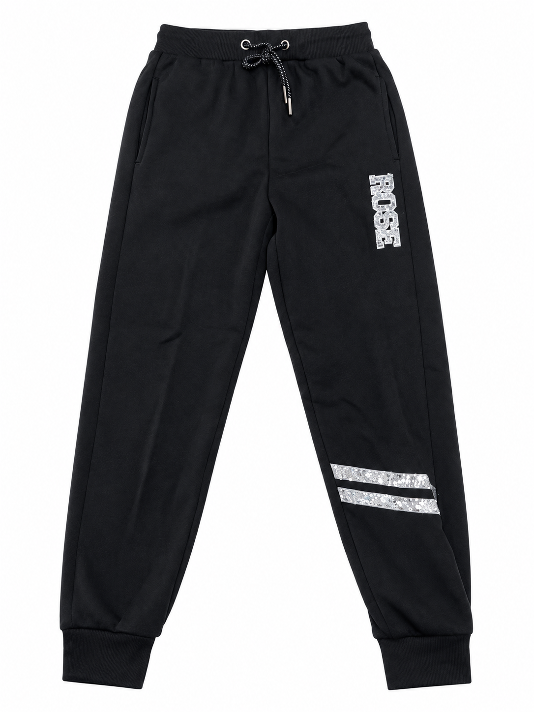 Set niña deportivo negro con detalles brillantes “ROSE”