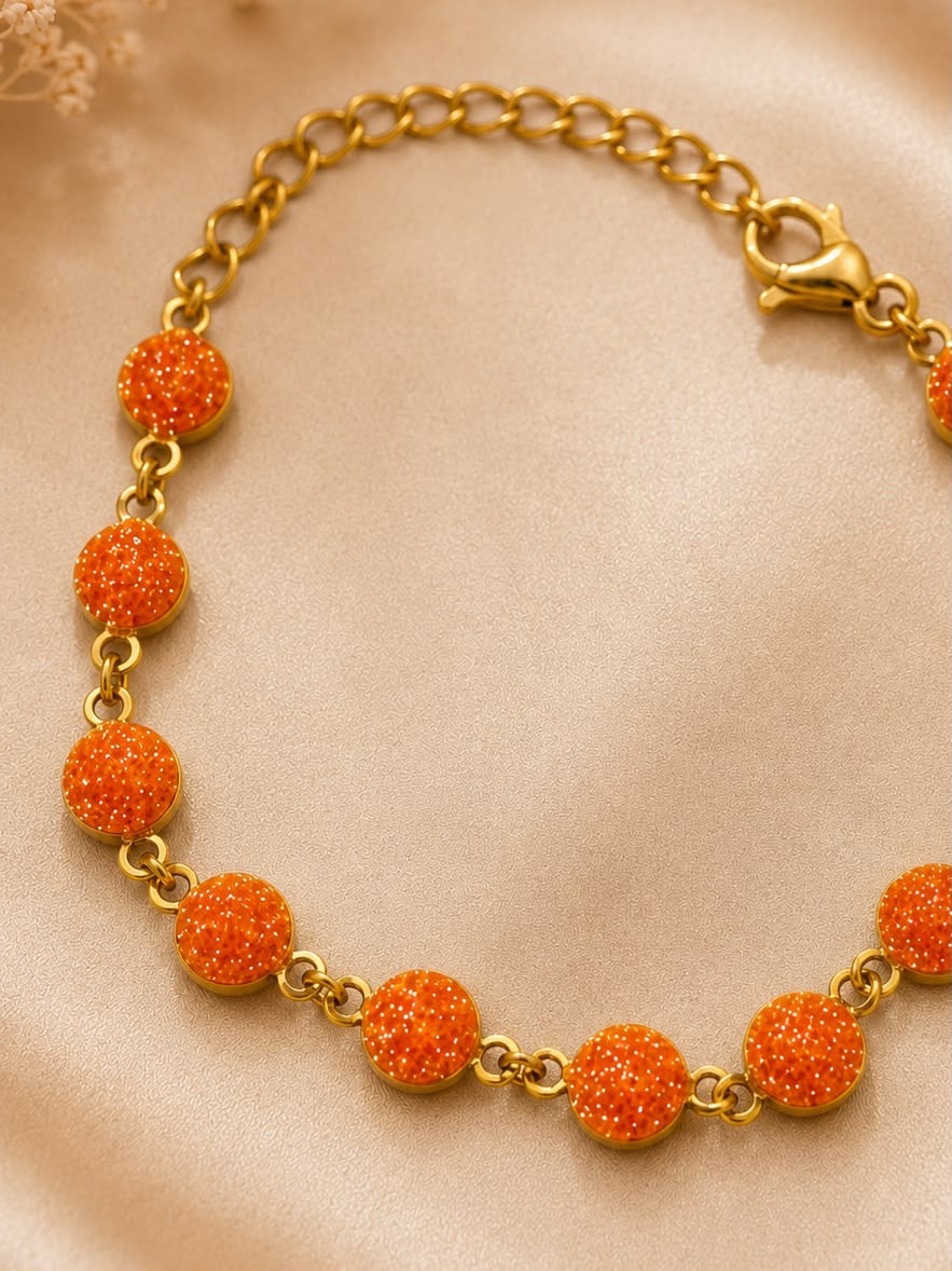Pulsera Dama piedras naranja 🍊