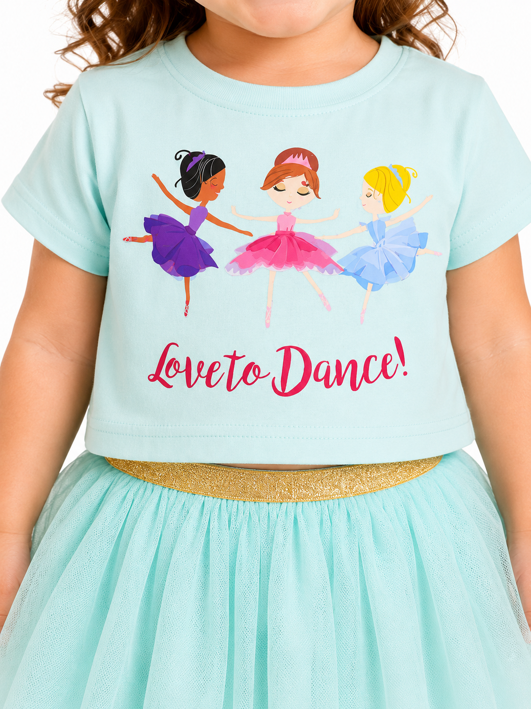 Set niña blusa turquesa u falda tul