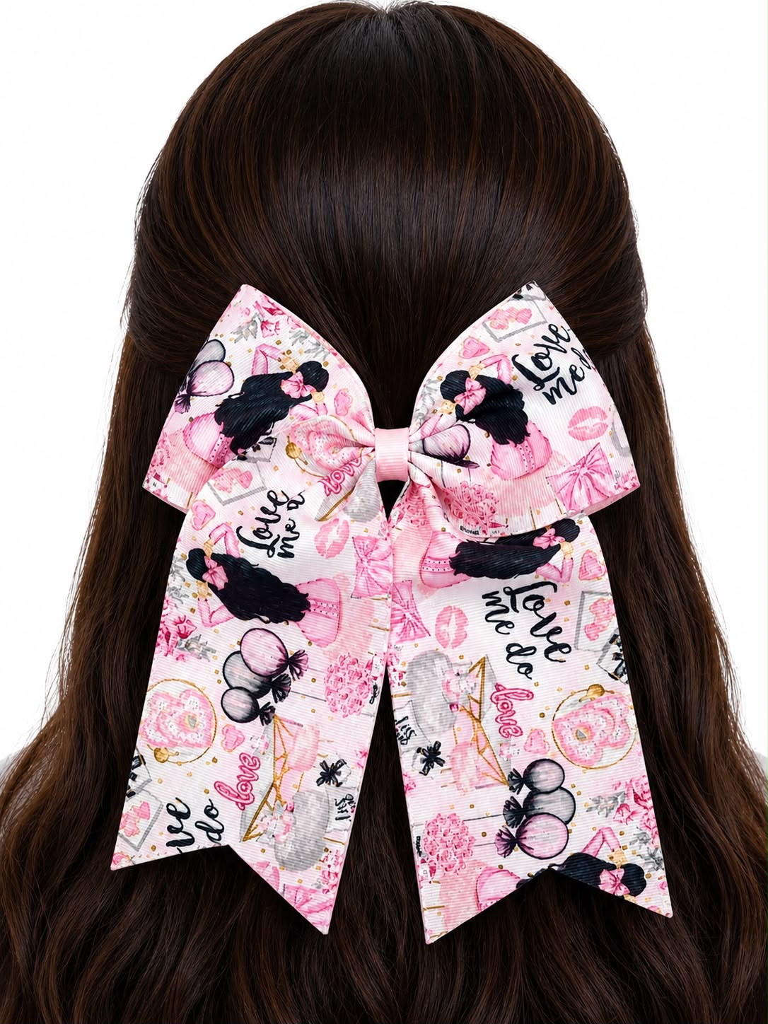 Moño niña fashion rosa con tirantes largos 🎀💕