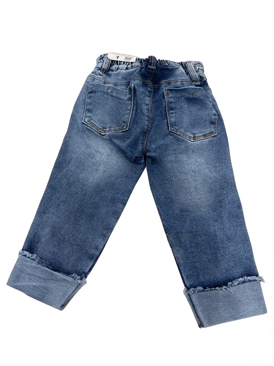 Pantalón niña mezclilla conejito bordado