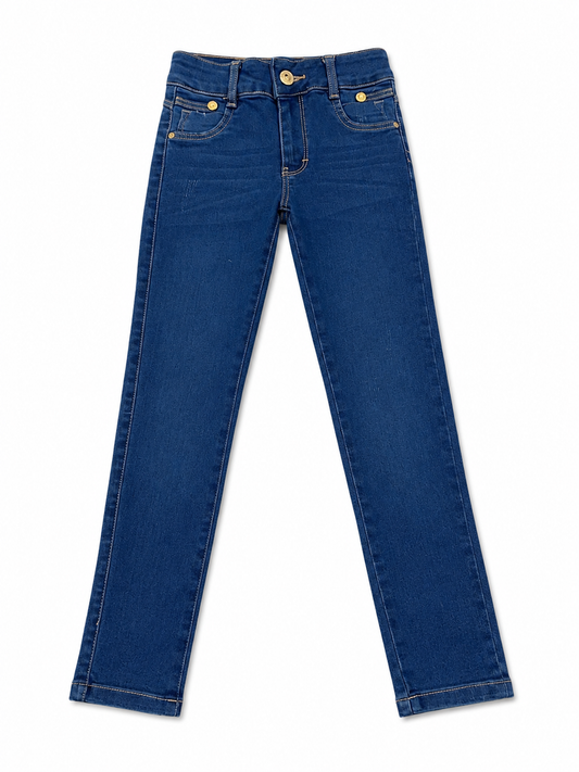 Pantalón niña skinny de mezclilla azul oscuro