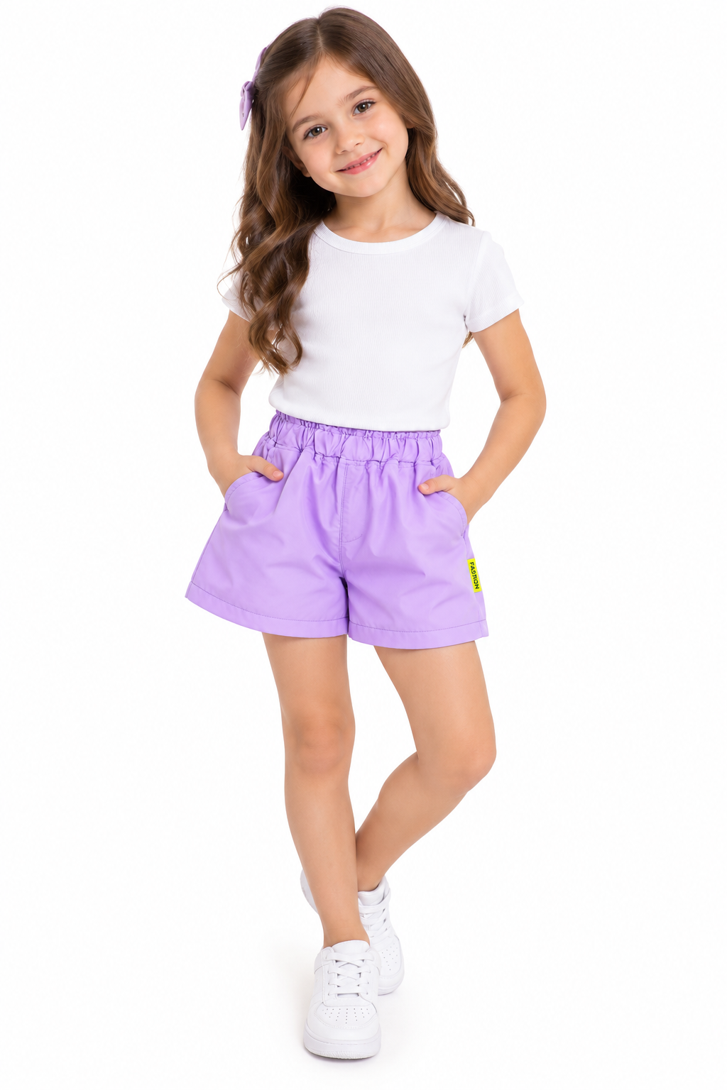 Short Niña con Cintura Elástica y Bolsillos 💜