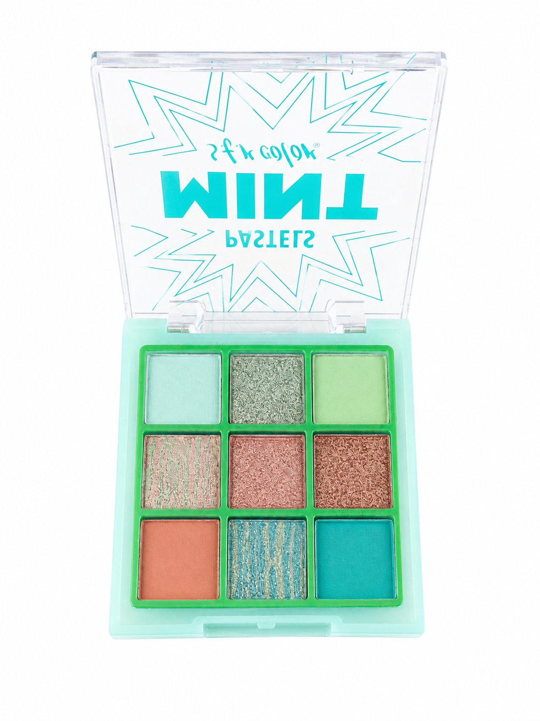 Paleta de sombras 9 tonos verde y coral