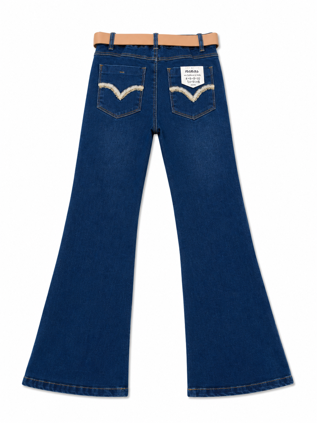 Pantalón niña acampanado con cinturón