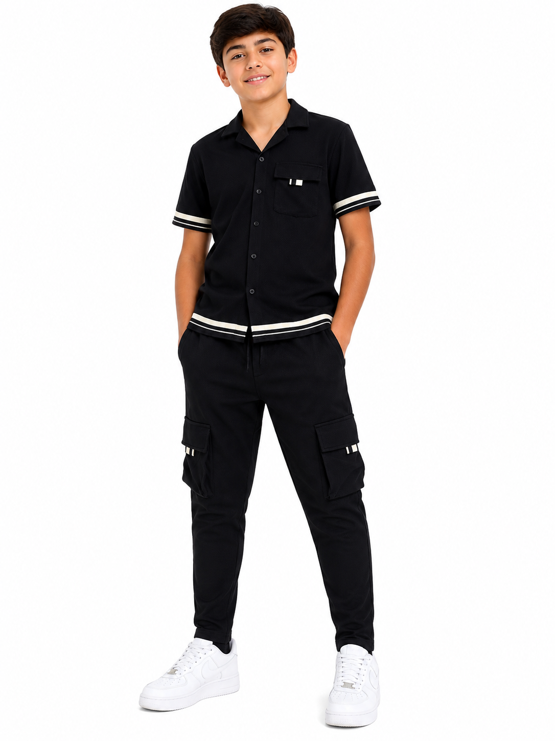 Set niño con camisa y pantalón cargo