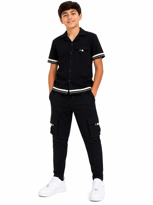 Set niño con camisa y pantalón cargo
