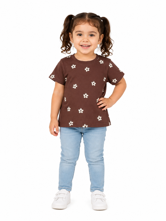 Blusa niña estampado de flores