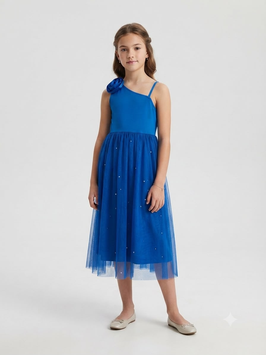 Vestido niña azul de tul