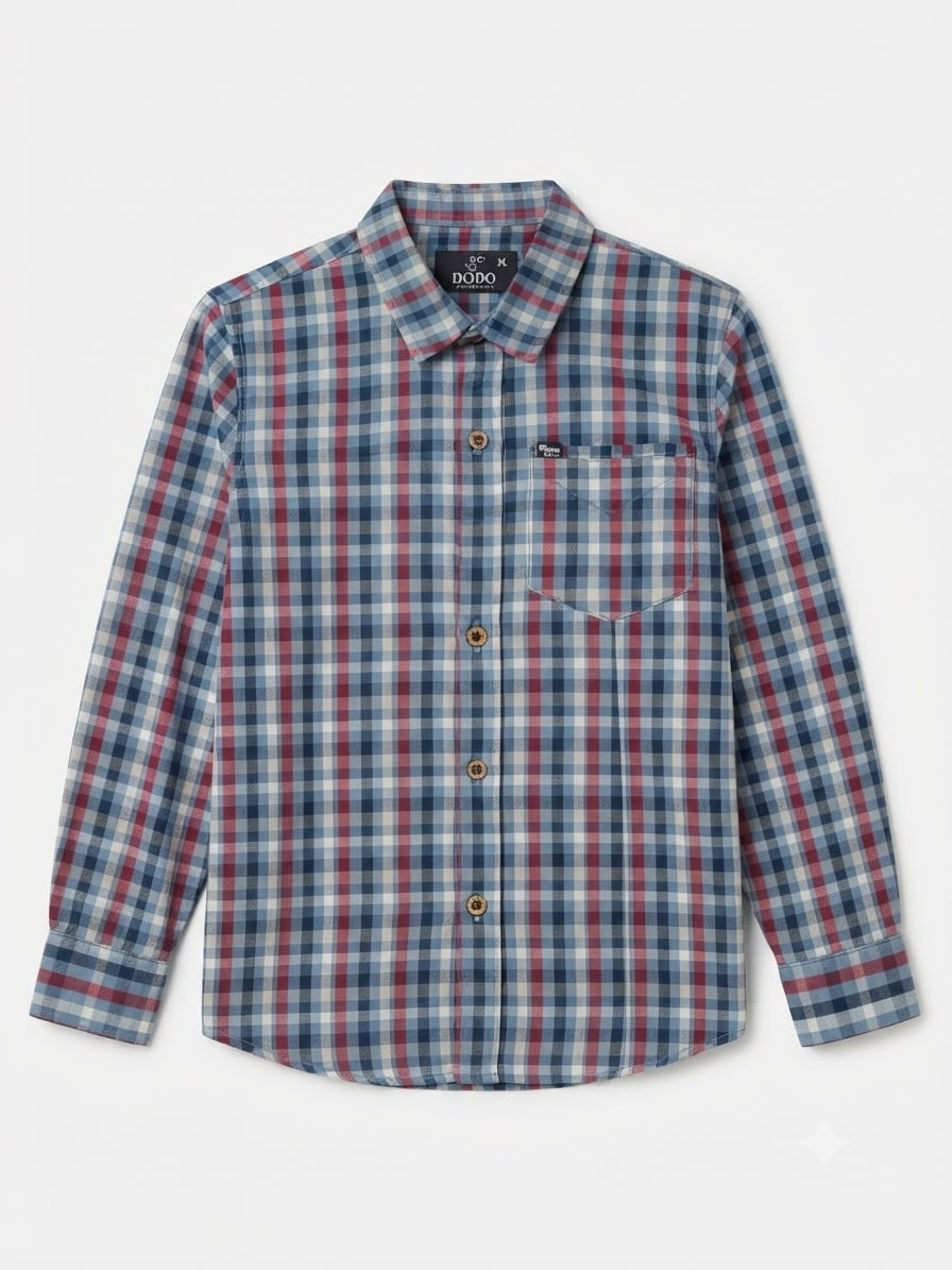 Camisa niño de manga larga a cuadros