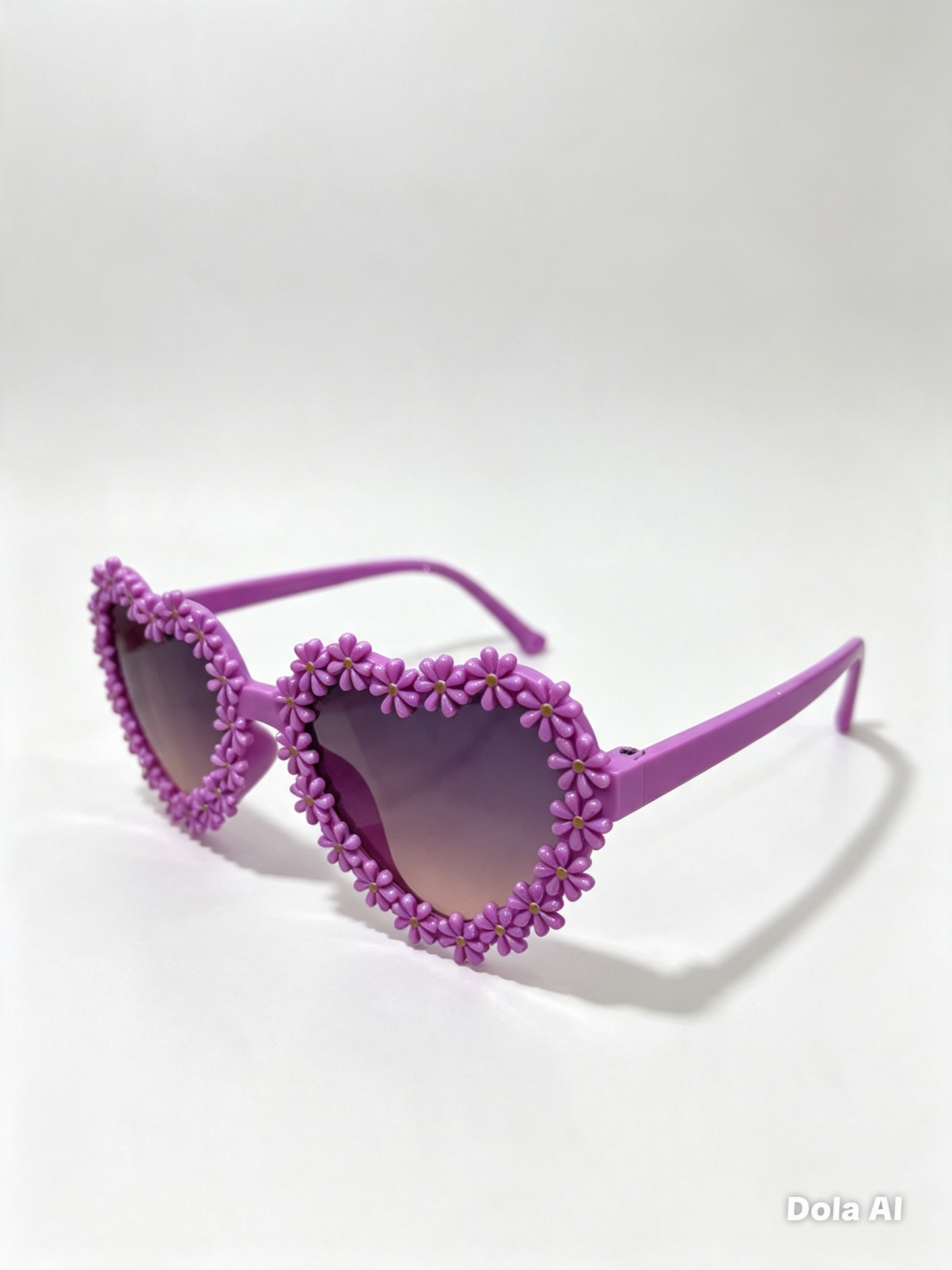 Lentes niña corazón con flores moradas 💜🌸