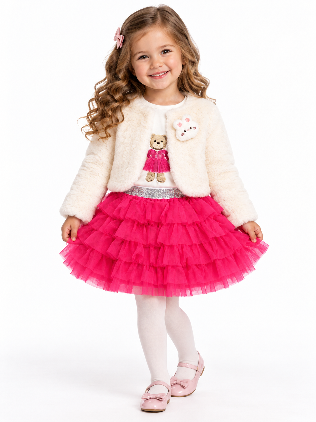 Set niña encanto de princesa con falda de tul y detalles brillantes 💖✨