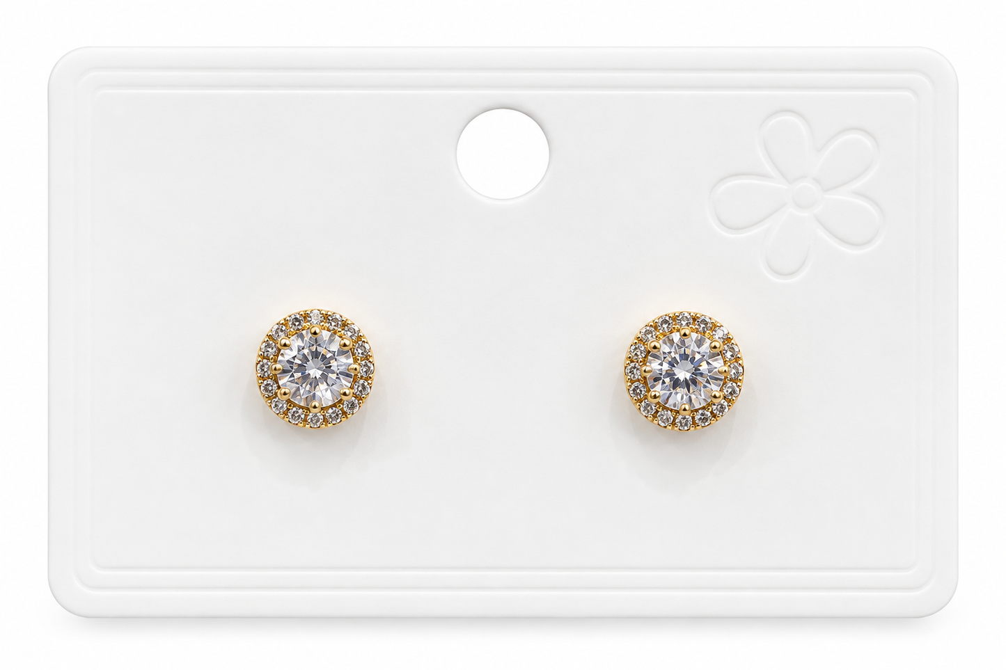 Aretes dama destello circular con cristal ✨