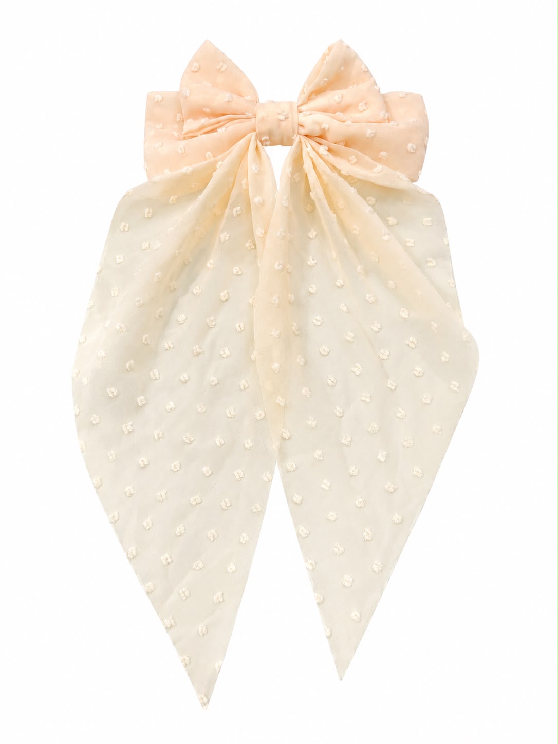 🎀 Moño coquette niña beige con tul