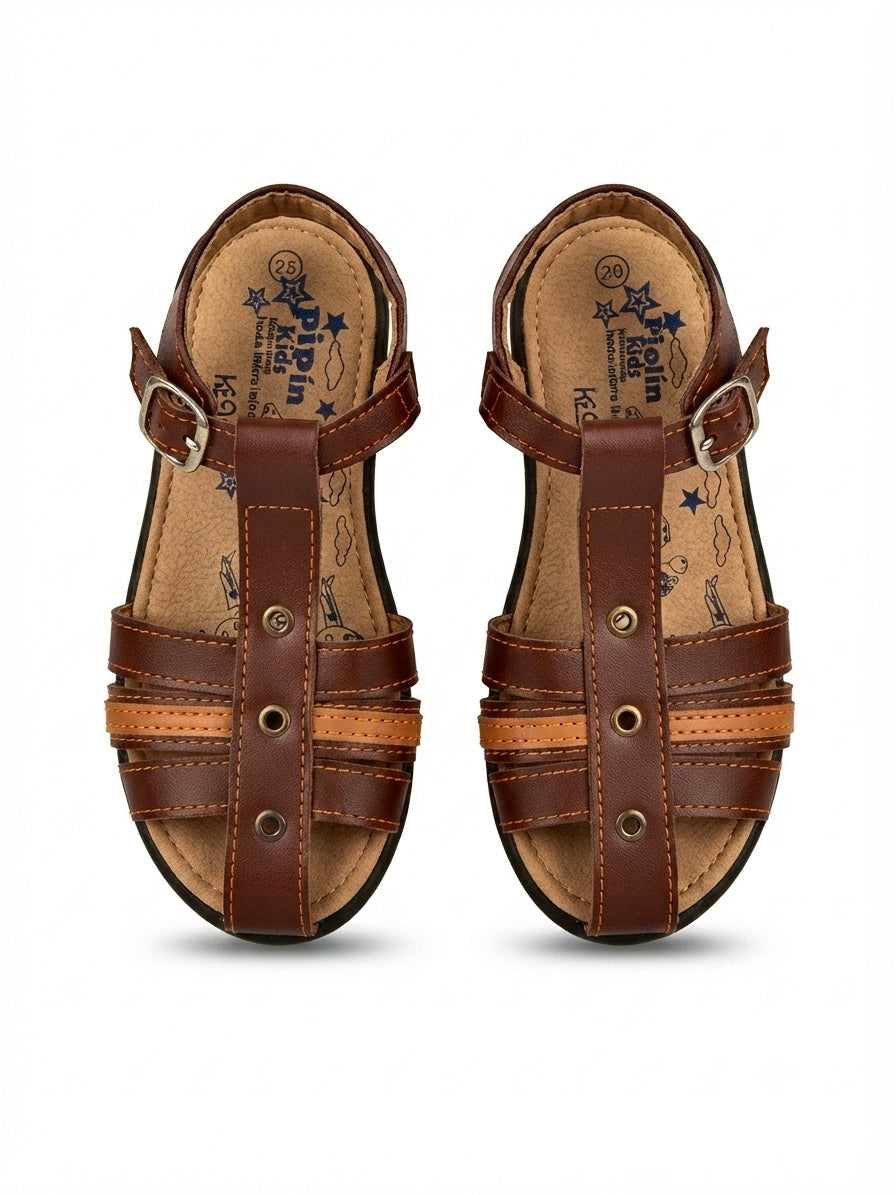 Huaraches niño OFERTA clásicos en color café