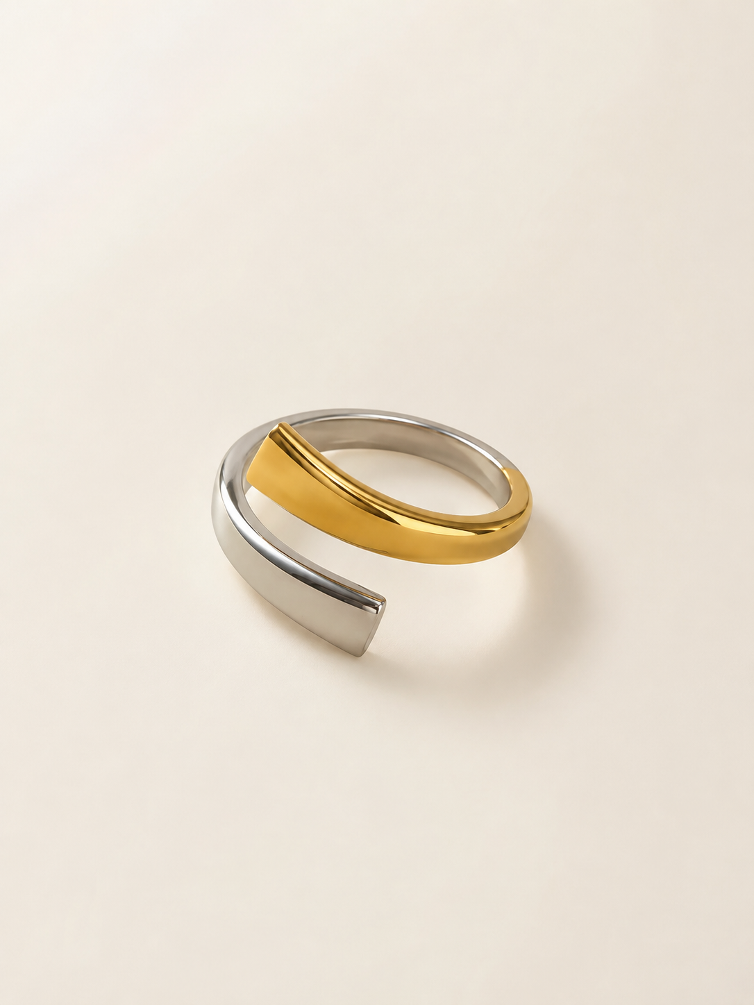 Anillo dama bicolor dorado y plateado ✨