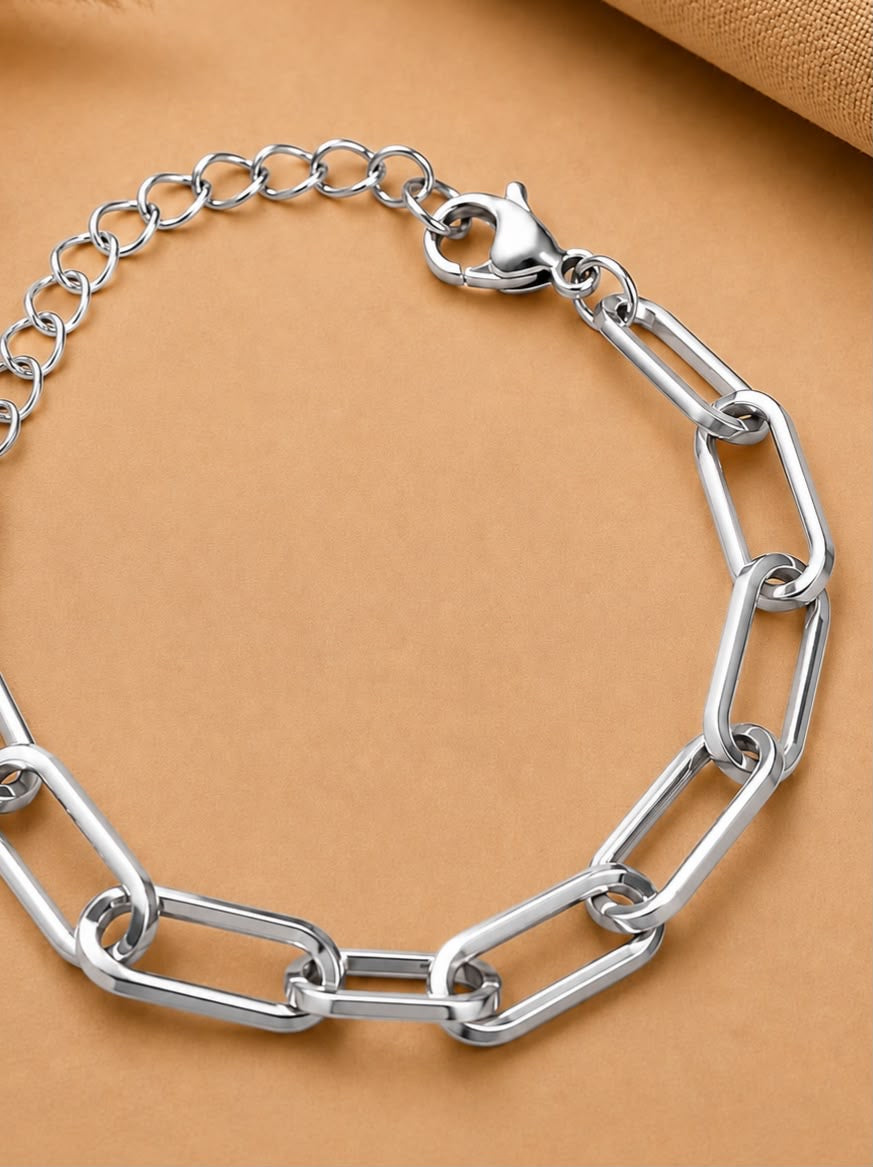 Pulsera Dama eslabones plateados