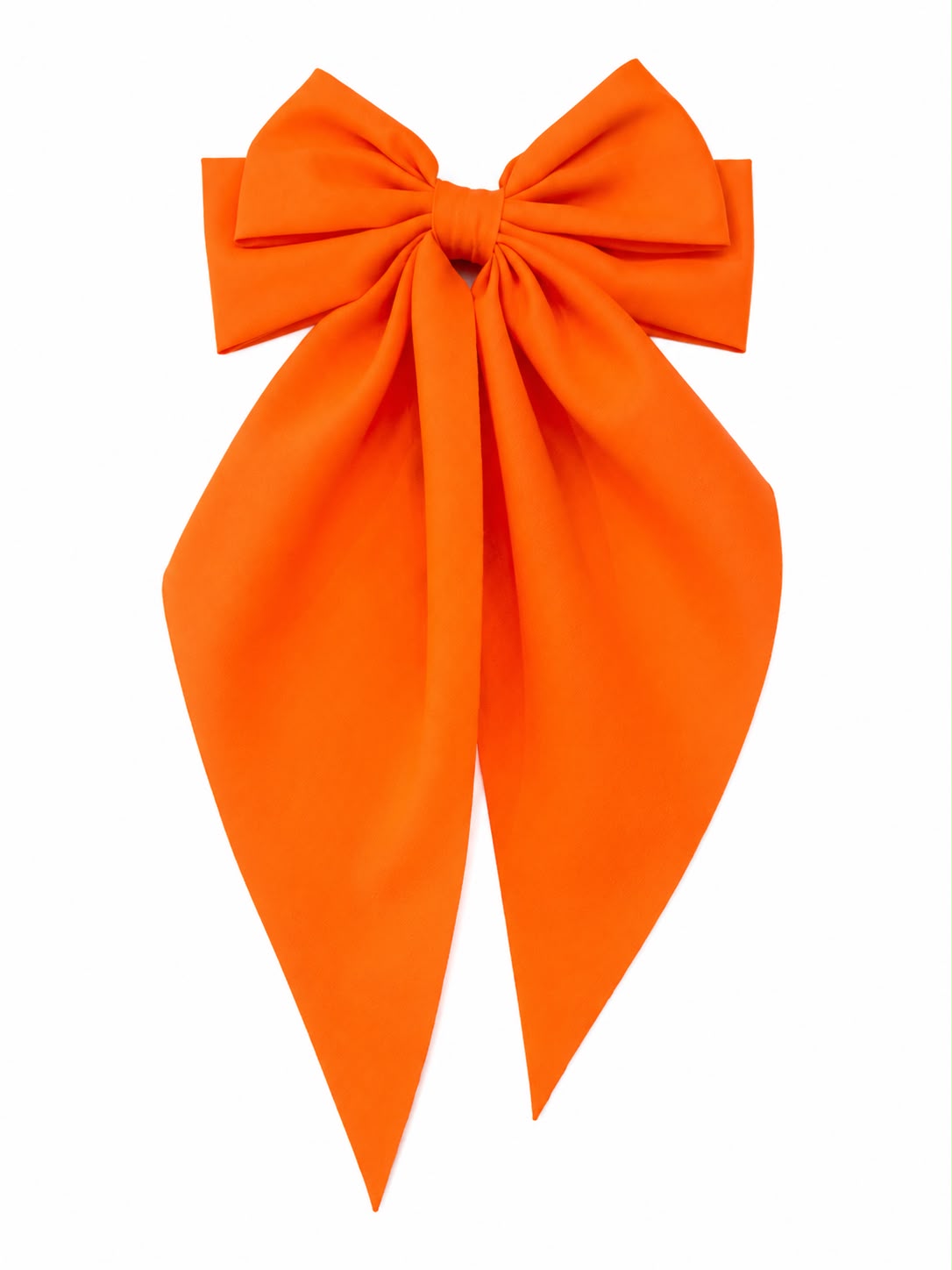 Moño coquette niña naranja con tiras largas
