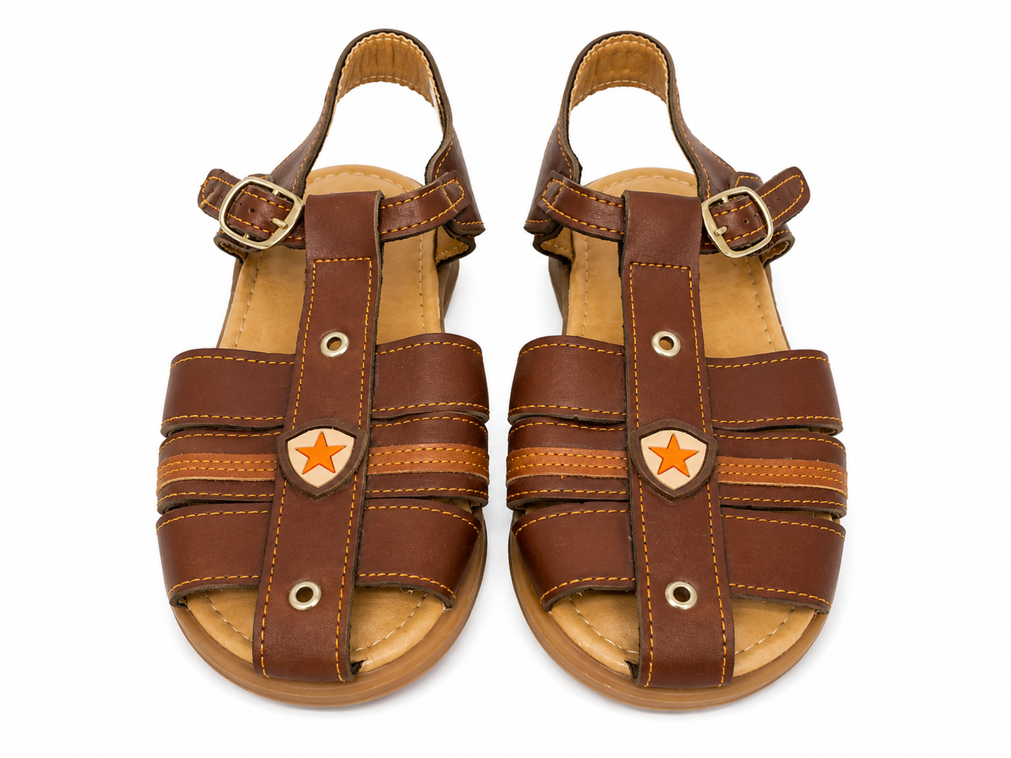 Huaraches niño OFERTA estrella clásica en color café