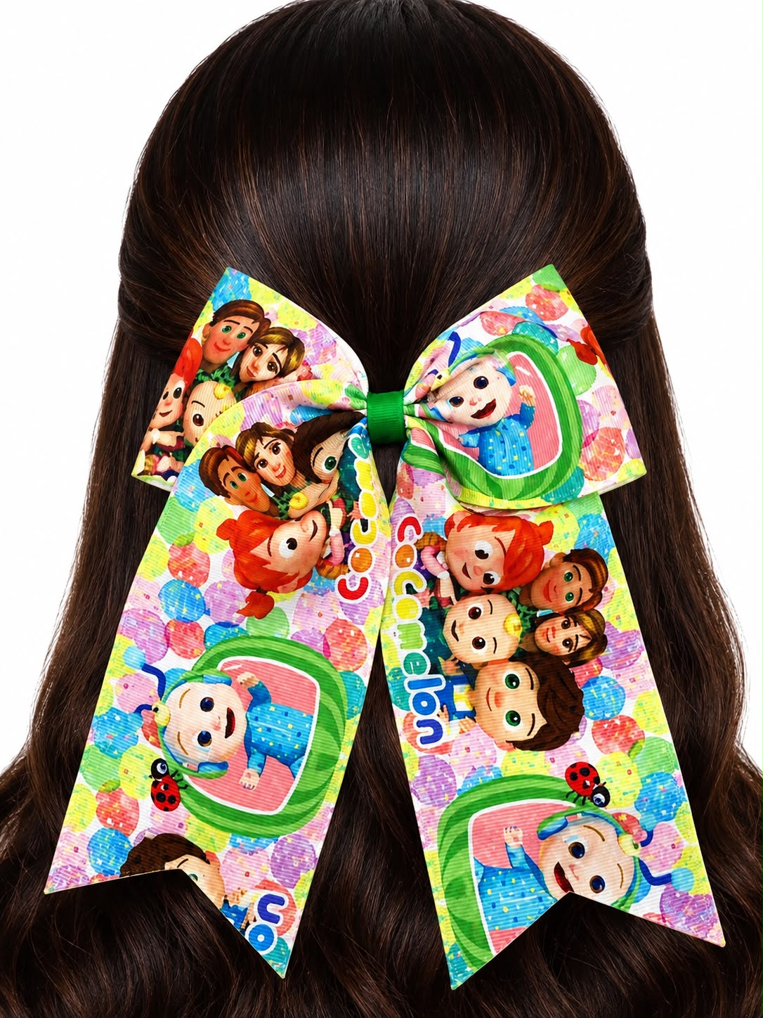 Moño niña estampado infantil multicolor con tirantes largos 🎀🌈
