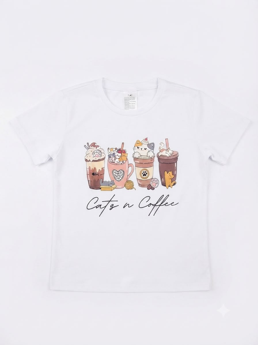 Blusa niña estampado Cats n Coffee