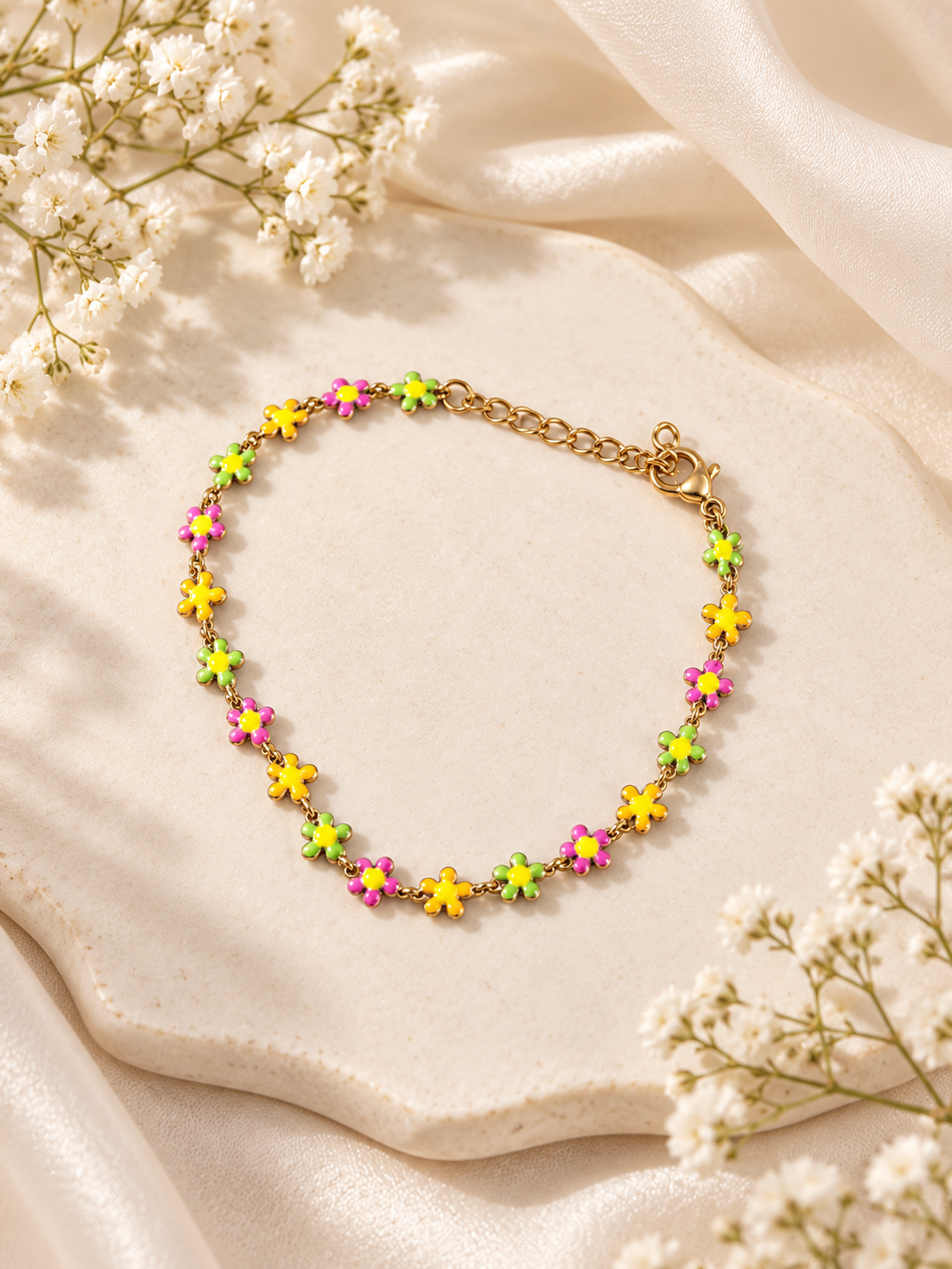 Pulsera dama florecitas