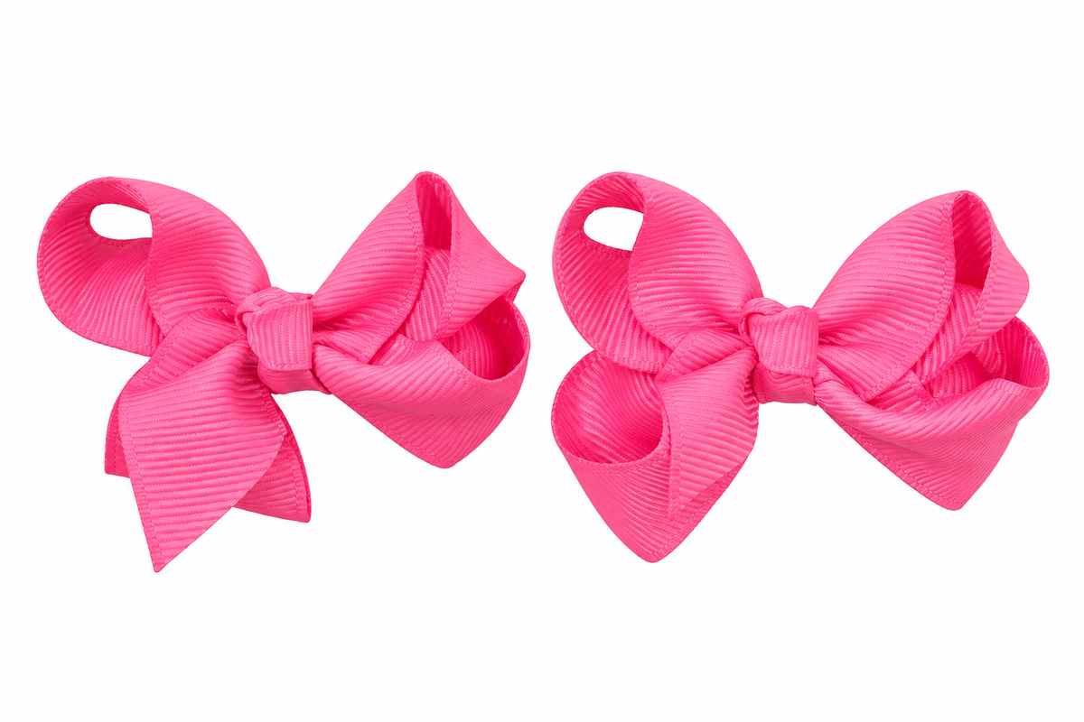 Moño par niña con diseño de lazo doble y broche metálico �