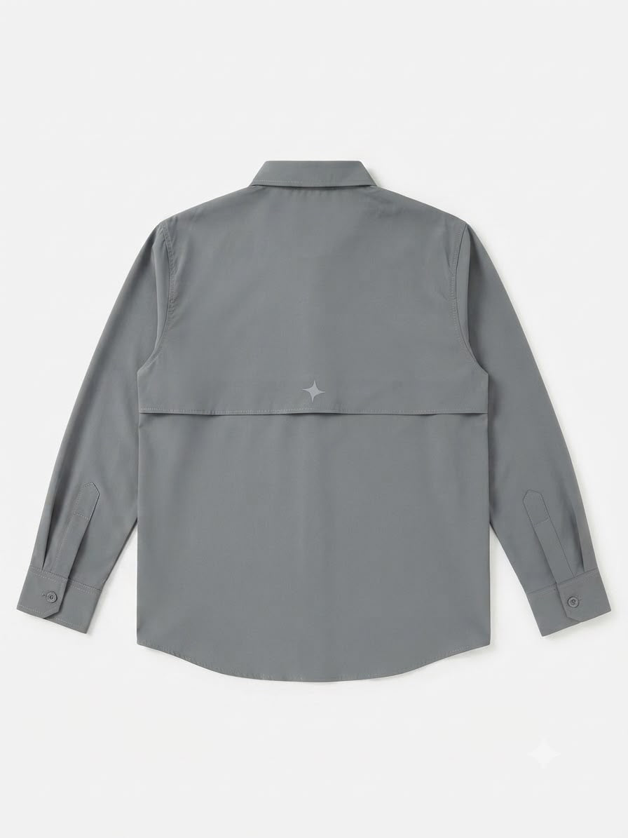 Camisa niño de manga larga en color gris