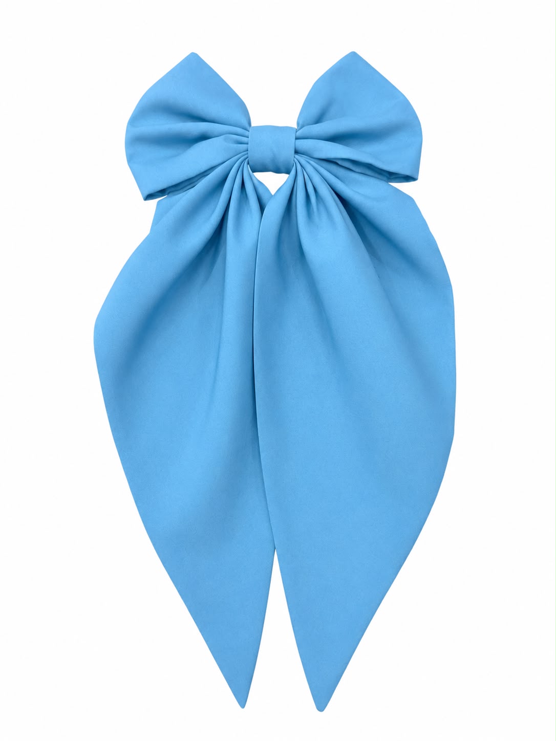 🎀 Moño coquette niña azul cielo con tiras largas en punta