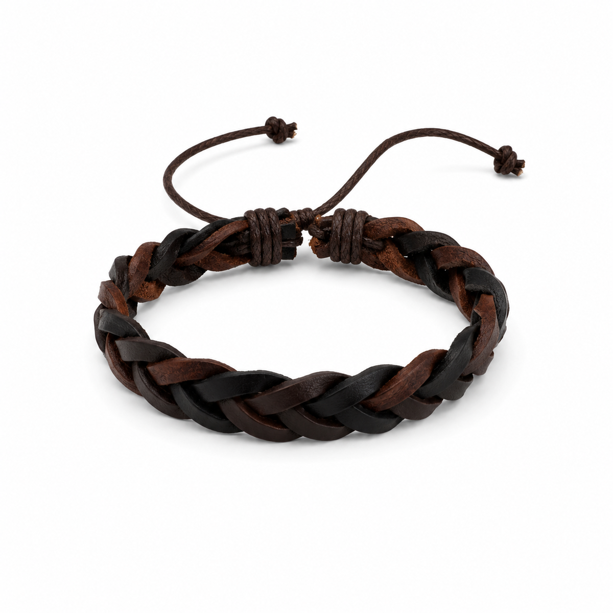 Pulsera caballero trenzada ajustable 🤎🖤