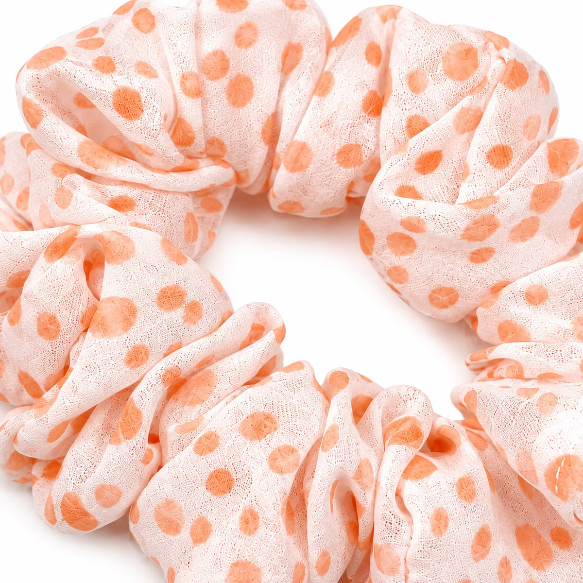 Liga cabello accesorio con lunares naranja