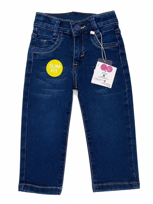 Pantalón niño mezclilla slim fit azul oscuro
