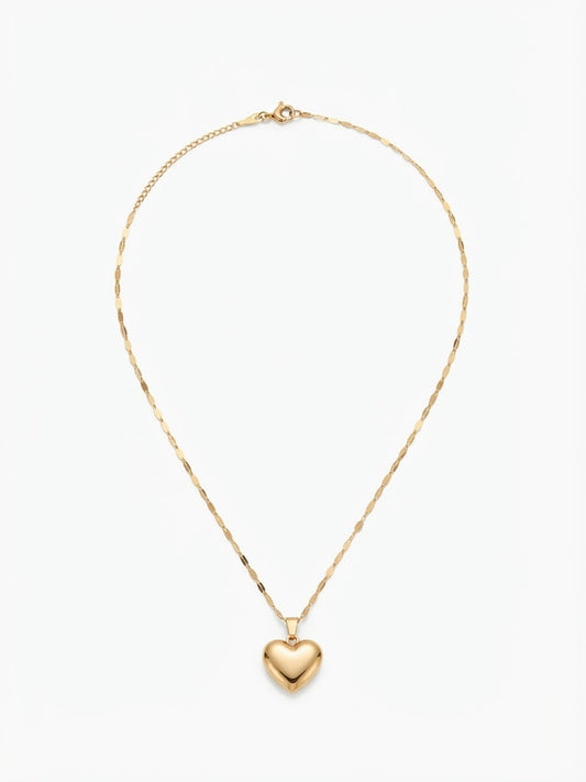 Collar accesorio dama corazón dorado elegante 💛✨