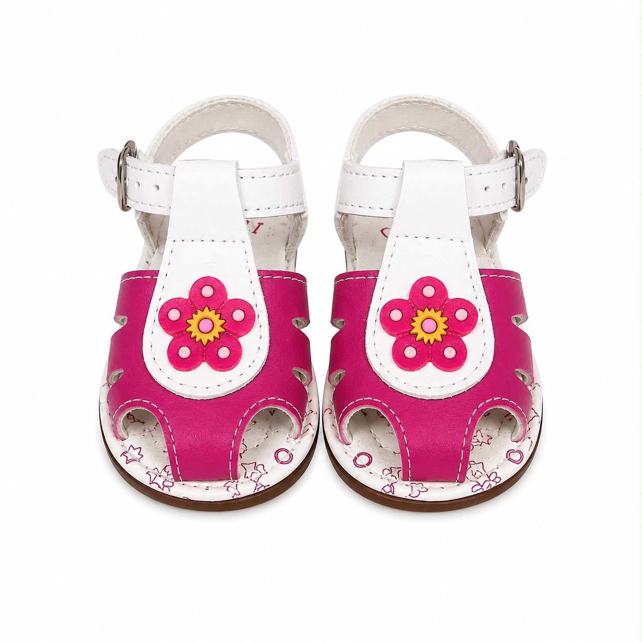 Huaraches niña OFERTA con flor rosa decorativa