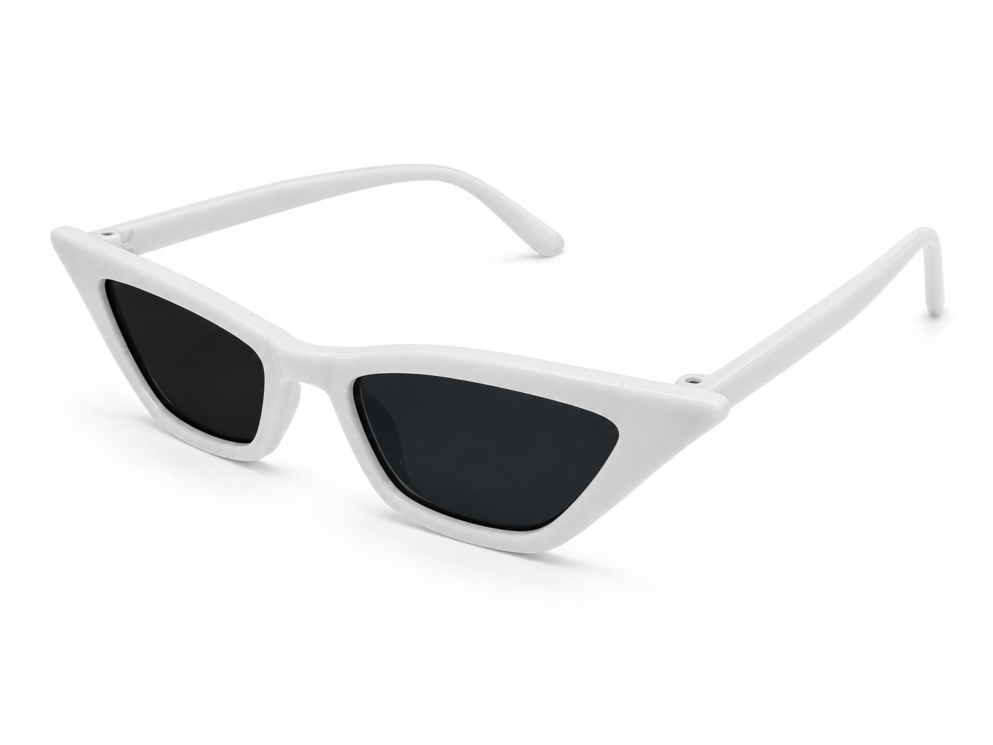 Lentes dama de sol tipo cat eye blancos con mica negra