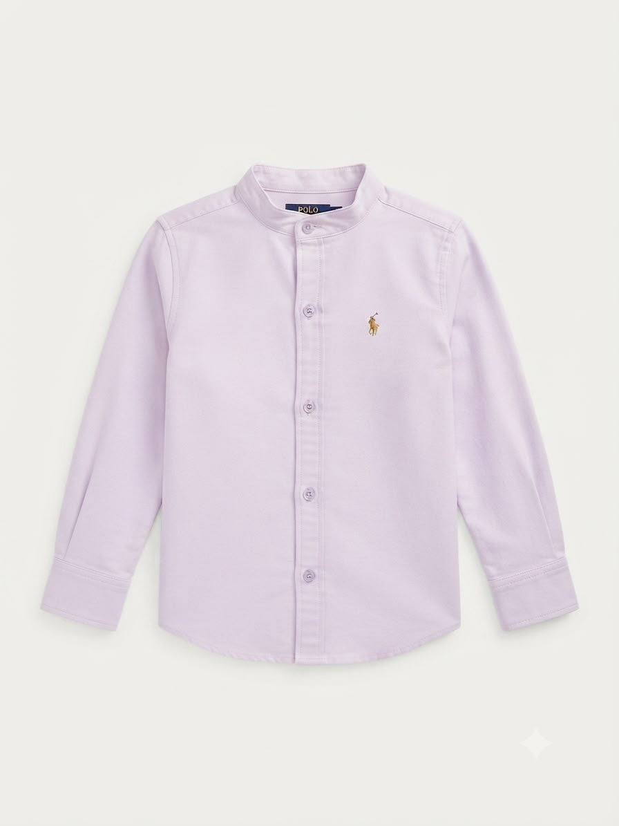 Camisa niño manga larga con cuello mao
