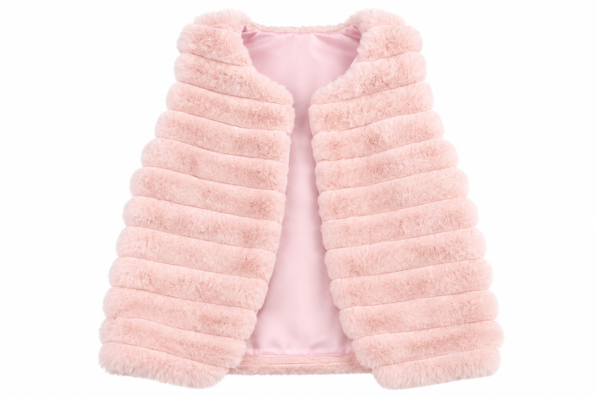Set niña de 3 piezas con chaleco de peluche 🌸✨