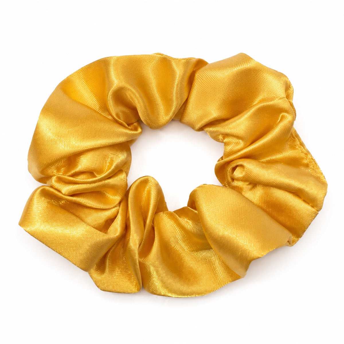 Liga cabello accesorio satinada amarillo dorado