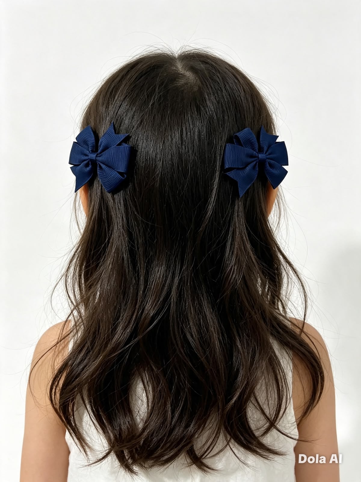Moño par niña azul marino