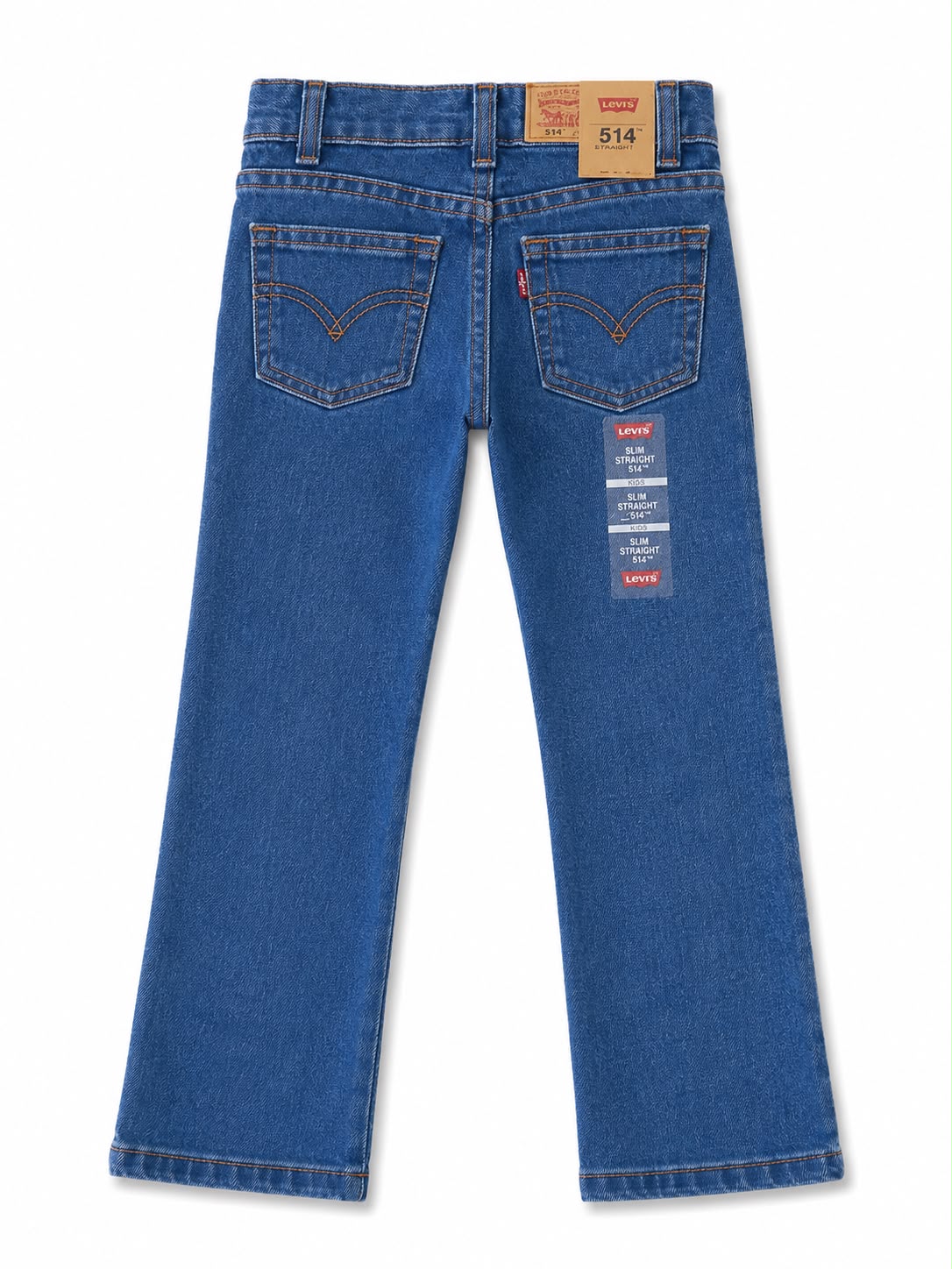 Pantalón niño mezclilla azul de corte slim recto